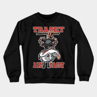 Trashy and Sassy Possum Upside Down Crewneck Sweatshirt